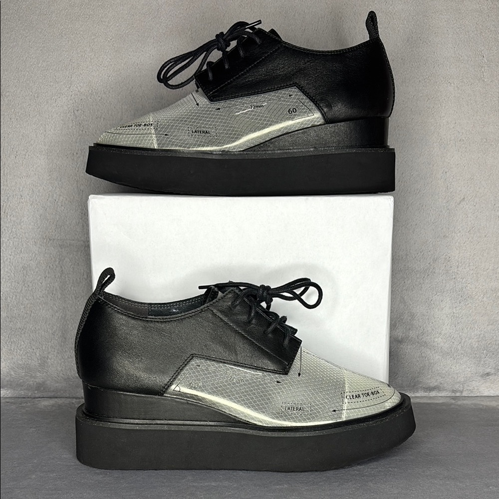 United Nude Platform Oxford Shoes Clear Panel Black Size 39 / 8.5